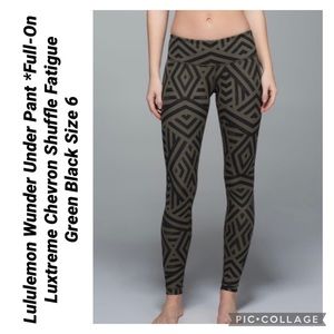 Lululemon Chevron Shuffle Fatigue Green Black 6